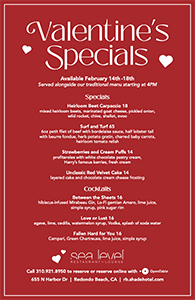 valentine's day special menu