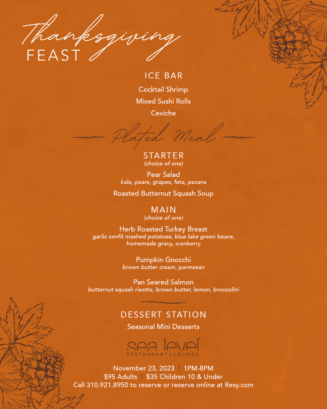 thanksgiving prix fixe feast promo poster